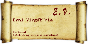 Erni Virgínia névjegykártya